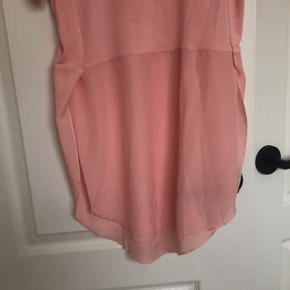 Joe Fresh pink t-shirt with sheer bottom half - Picture 3 of 4
